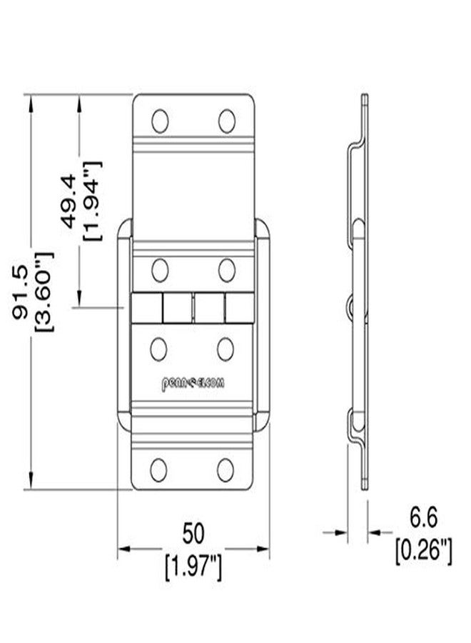 Penn Elcom Flight Case Nickel Strut Hinge | Durable 20 Gauge Steel Hinge for Wooden Boxes, Speaker Corners, DJ Cases & Suitcases - Image 2