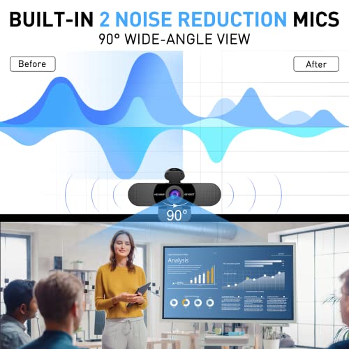 EMEET C960 Webcam with Tripod, 1080P Webcam with Microphone, Adjustable Height Mini Tripod, C960 Web Camera with Privacy Cover, Plug & Play with Stand for Zoom/Skype/YouTube/FaceTime - Image 5