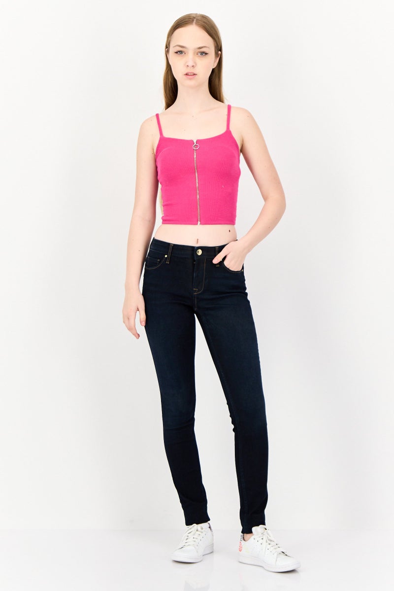 ONLY Women U-Neck Sleeveless Plain Tank Tops, Pink - Image 4