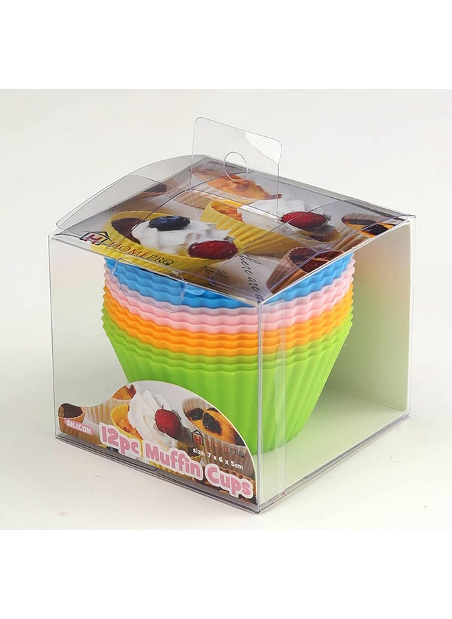 Home Pro 12Pcs Baking Silicon Muffin Cups Disposable 3.5x7 cm Multicolor - pzsku/Z16C4918830A3F000F61BZ/45/_/1710339029/215bc8a1-8833-434a-b7b1-c733dbef70fb