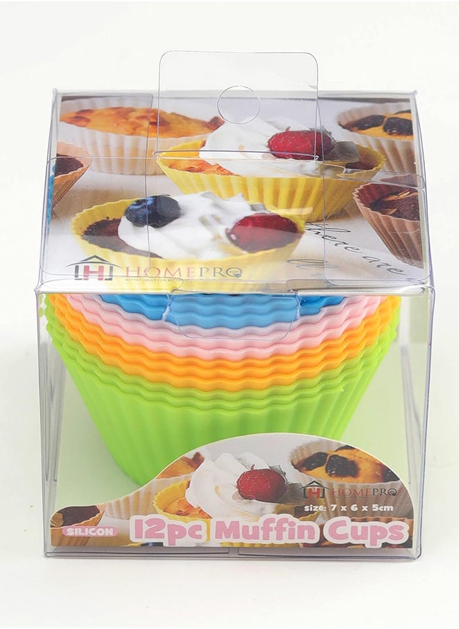 Home Pro 12Pcs Baking Silicon Muffin Cups Disposable 3.5x7 cm Multicolor - pzsku/Z16C4918830A3F000F61BZ/45/_/1710339029/cfbf1062-6c81-45c2-a4dd-4f28130e0125