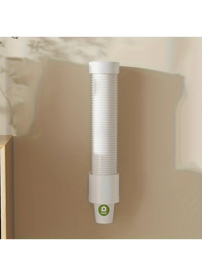 Black Wall Mounted Disposable Cup Holder No Drill Dustproof Transparent Front Organizer - Image 2