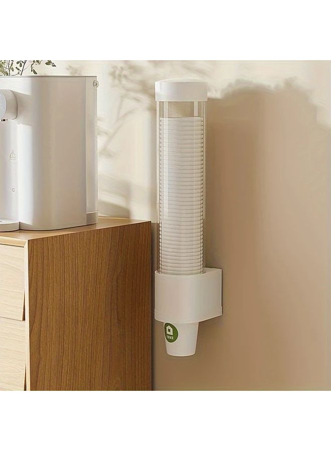 Black Wall Mounted Disposable Cup Holder No Drill Dustproof Transparent Front Organizer - Image 3