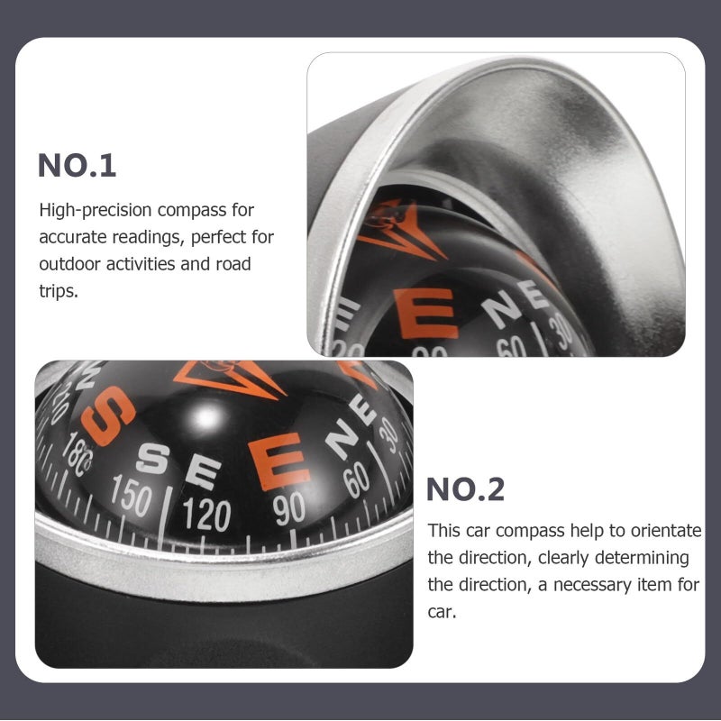 Compact Car Compass Ball Dashboard Mount Small Marine Navigation Tool for Off Road Vehicles - Image 4