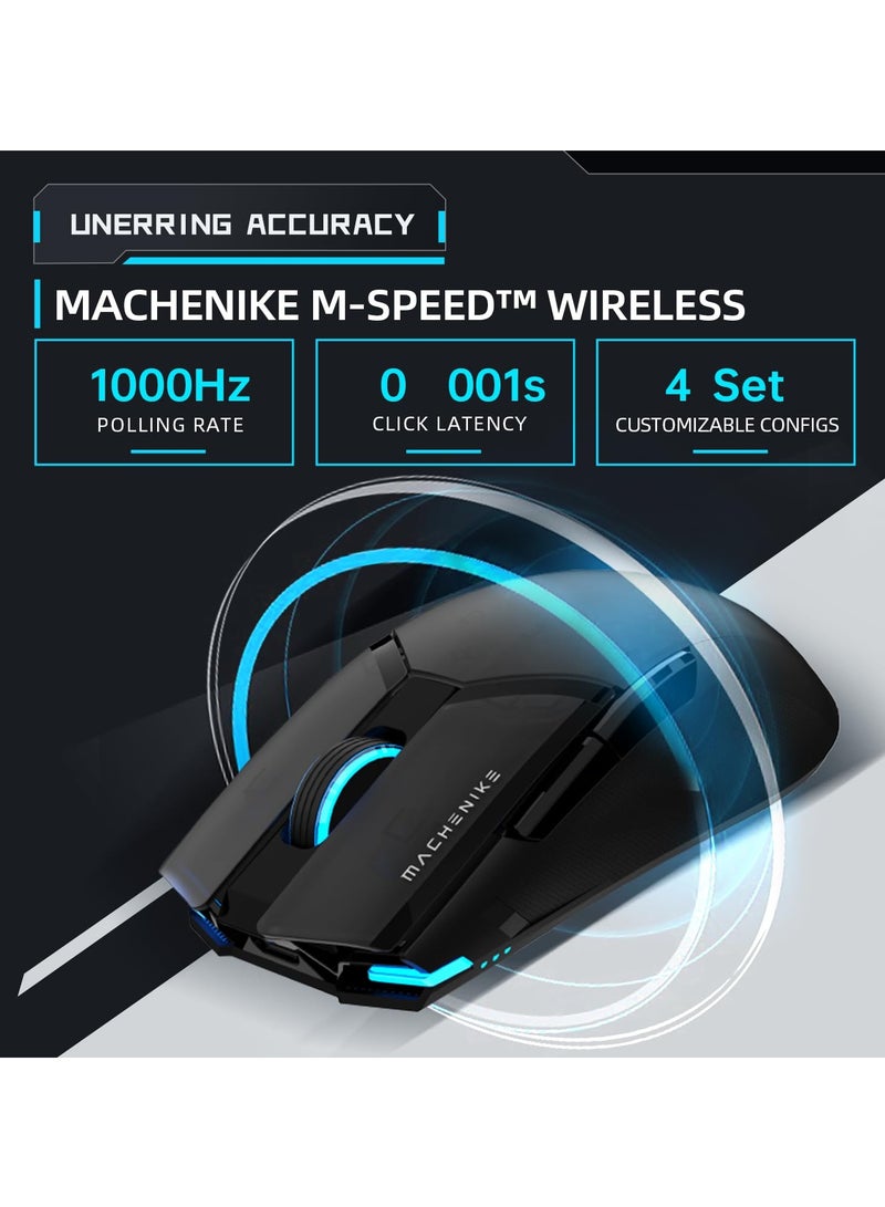 ماكينيك ماوس ألعاب لاسلكي MACHENIKE M7Pro مزود بإضاءة خلفية RGB و6 أزرار قابلة للبرمجة ومتوافق مع أجهزة الكمبيوتر الشخصية وأجهزة Mac - Image 4