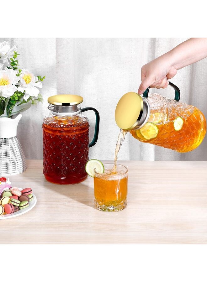 2 PCS Square Glass Pitcher, 1.8L Square Glass with Lid and Handle for Fridge, Iced Tea and Coffee Carafe Beverage Serveware, Heat Resistant Borosilicate Water Jug for Hot/Cold Drinks and Milk - Image 5