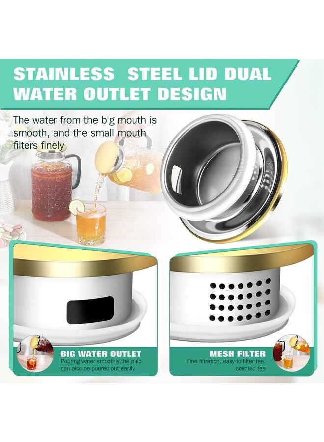2 PCS Square Glass Pitcher, 1.8L Square Glass with Lid and Handle for Fridge, Iced Tea and Coffee Carafe Beverage Serveware, Heat Resistant Borosilicate Water Jug for Hot/Cold Drinks and Milk - Image 2