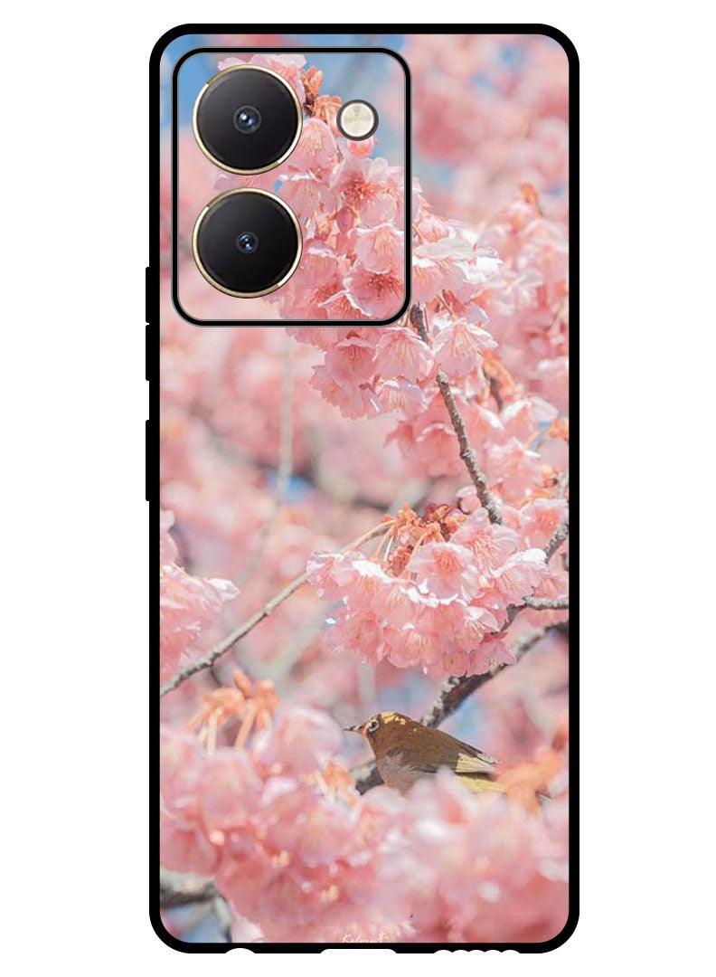 Theodor Protective Case Anti Scratch Shock Proof Bumper Cover For Vivo Y77t Pink flowers - Image 1