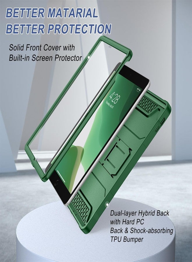 Soke Case for iPad 9th/8th/7th Generation 10.2-Inch (2021/2020/2019 Release), with Built-in Screen Protector and Kickstand, Rugged Full Body Protective Cover for Apple iPad 10.2 Inch - Alpine Green - Image 4