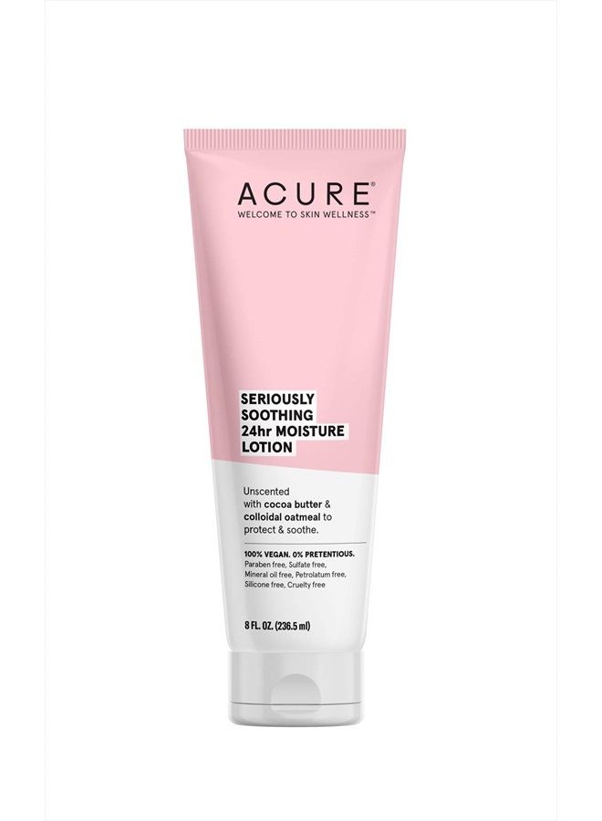 Acure Seriously Soothing 24HR Moisture Lotion 100% Vegan Cocoa Butter & Colloidal Oatmeal, Unscented, 8 Fl Oz - Image 1