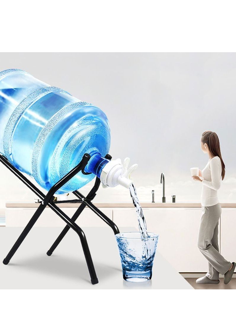 DubaiGallery Water Jug Stand and Water Dispenser Valve, 5 gallon bottle holder Non Slip Water Stand Water Dispenser Valve with Crowbar and Dustproof Plug  - Image 1