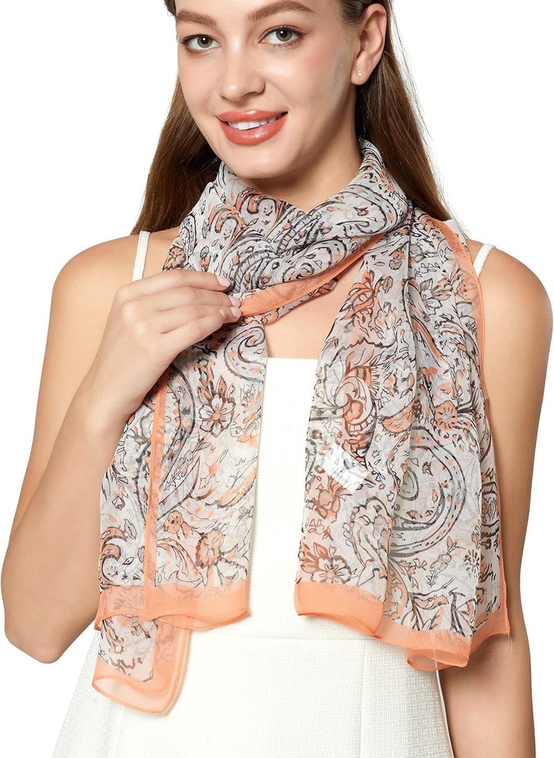 PANTONIGHT Long Chiffon Sheer Scarf Gradient Shaded Colors Lightweight Scarf For Womens - Image 1
