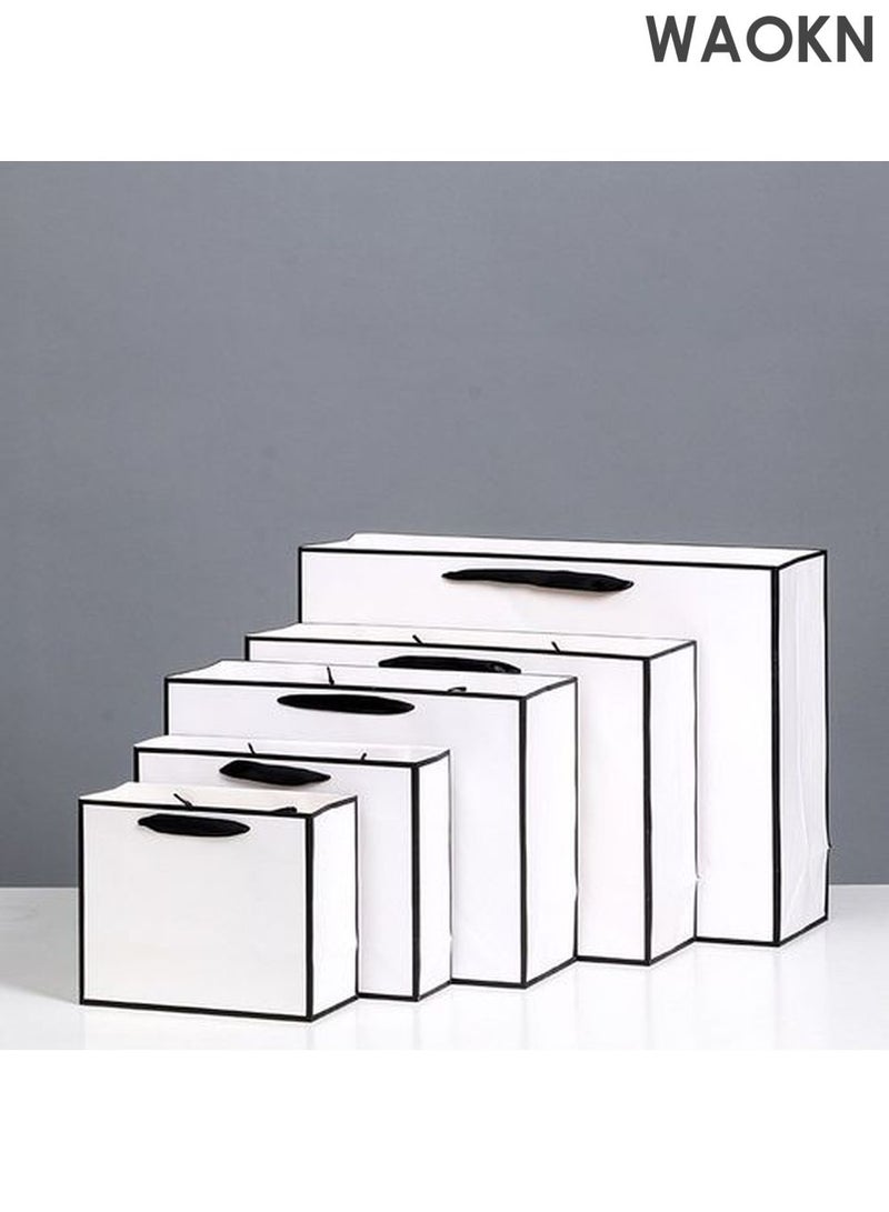 WAOKN 10 Pieces high-quality kraft Party Favor Bags,Shopping Bag,Party Bags For Kids, supplies Snack candy Gift Bag Food Bags,Bags For Birthday Wedding Celebrations Party Favors for birthday parties, bachelorettes, hen parties, weddings, bridal showers, Valentine’s Day, etc 27*21*8（White） - Image 4
