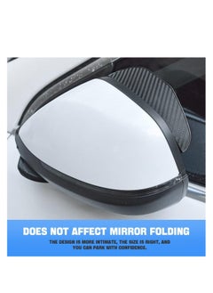 Generic 2PCS  Visor Guards for Car Side Mirrors - Waterproof Carbon Fiber Auto Rain Eyebrows for Cars, Trucks and SUVs - Universal Fit (Black)  - Image 3