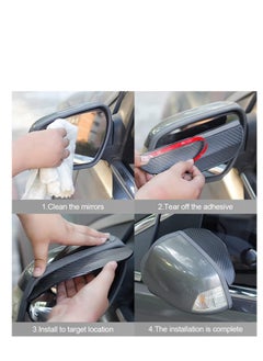 Generic 2PCS  Visor Guards for Car Side Mirrors - Waterproof Carbon Fiber Auto Rain Eyebrows for Cars, Trucks and SUVs - Universal Fit (Black)  - Image 4