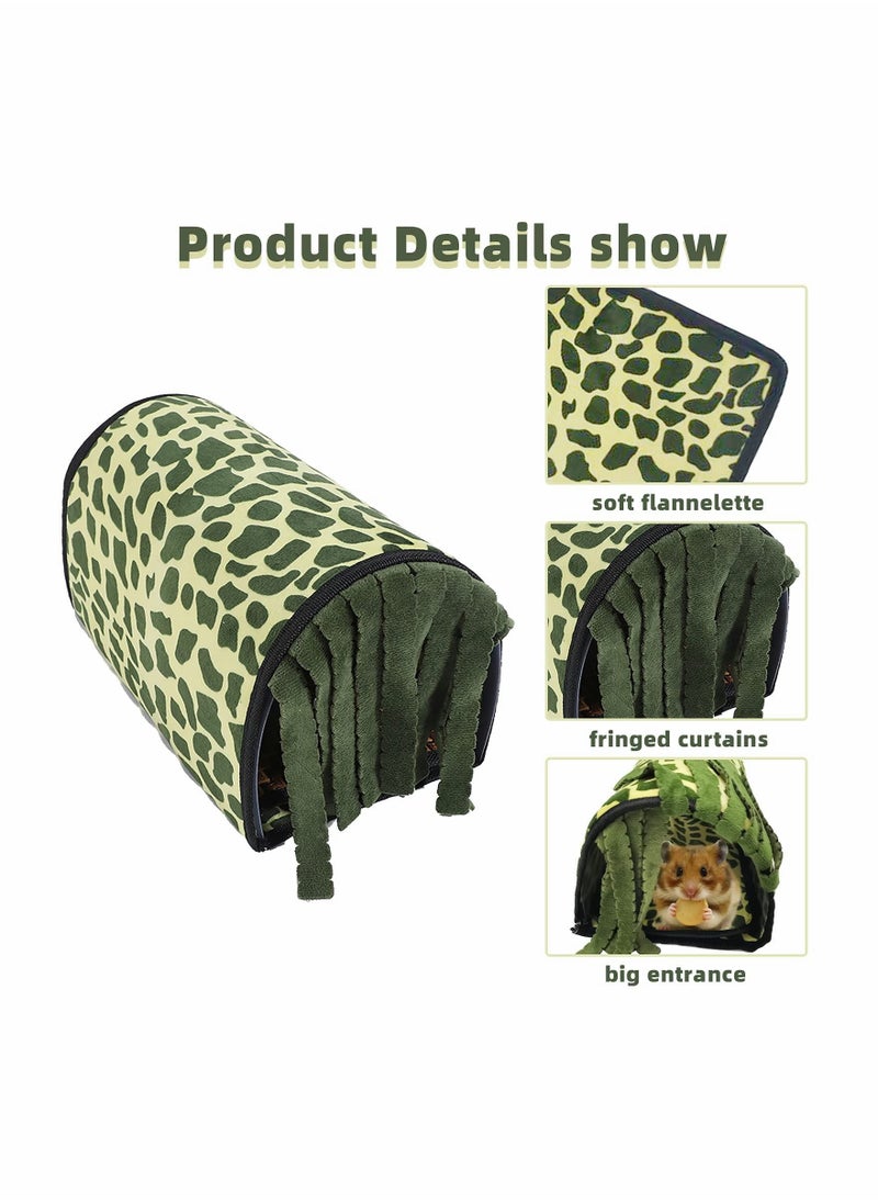 Excefore - Guinea Pig Hideout Tunnel Toy Accessories Small Animal Tunnel For Guinea Pigs, Hedgehogs, Rats And Pygmy Rabbits With Fleece Forest Curtains And Removable Pads - Image 1