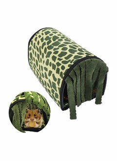 Guinea Pig Hideout Tunnel Toy Accessories Small Animal Tunnel For Guinea Pigs, Hedgehogs, Rats And Pygmy Rabbits With Fleece Forest Curtains And Removable Pads