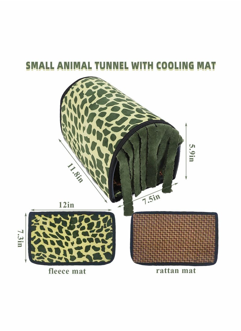 Excefore - Guinea Pig Hideout Tunnel Toy Accessories Small Animal Tunnel For Guinea Pigs, Hedgehogs, Rats And Pygmy Rabbits With Fleece Forest Curtains And Removable Pads - Image 1