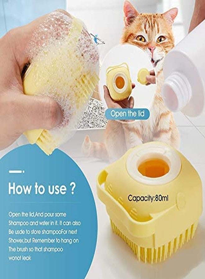 Hotfix Dog Grooming Brush Soothing Bath Brush, Pet Massage Brush Shampoo Dispenser, Soft Silicone Bristle for Dogs and Cats Shower - Image 3