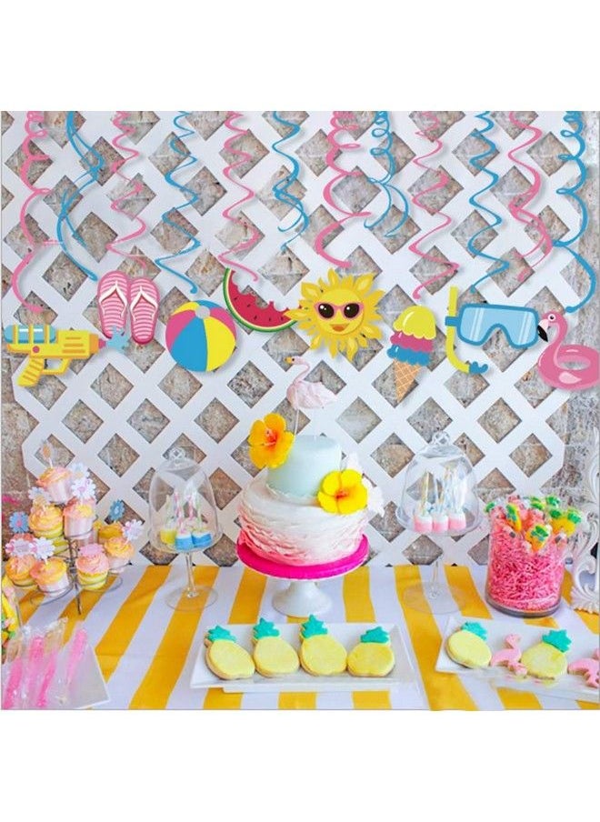 Wishlife - 30Ct Pool Party Hanging Swirl Decorationshawaiian Partybeach Partyluau Partysummer Funwater Party For Girlsboyskidssunny Dayhomeclassroombaby Shower - Image 1