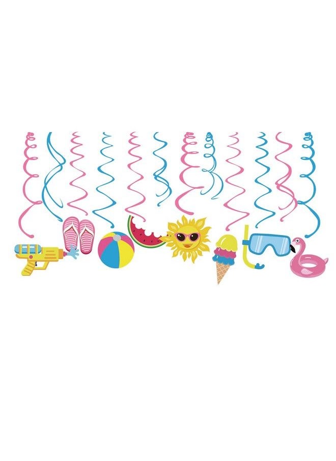 Wishlife - 30Ct Pool Party Hanging Swirl Decorationshawaiian Partybeach Partyluau Partysummer Funwater Party For Girlsboyskidssunny Dayhomeclassroombaby Shower - Image 1