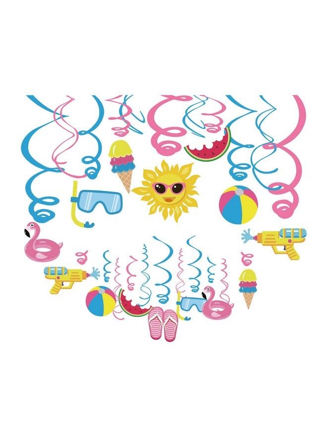 Wishlife - 30Ct Pool Party Hanging Swirl Decorationshawaiian Partybeach Partyluau Partysummer Funwater Party For Girlsboyskidssunny Dayhomeclassroombaby Shower - Image 1