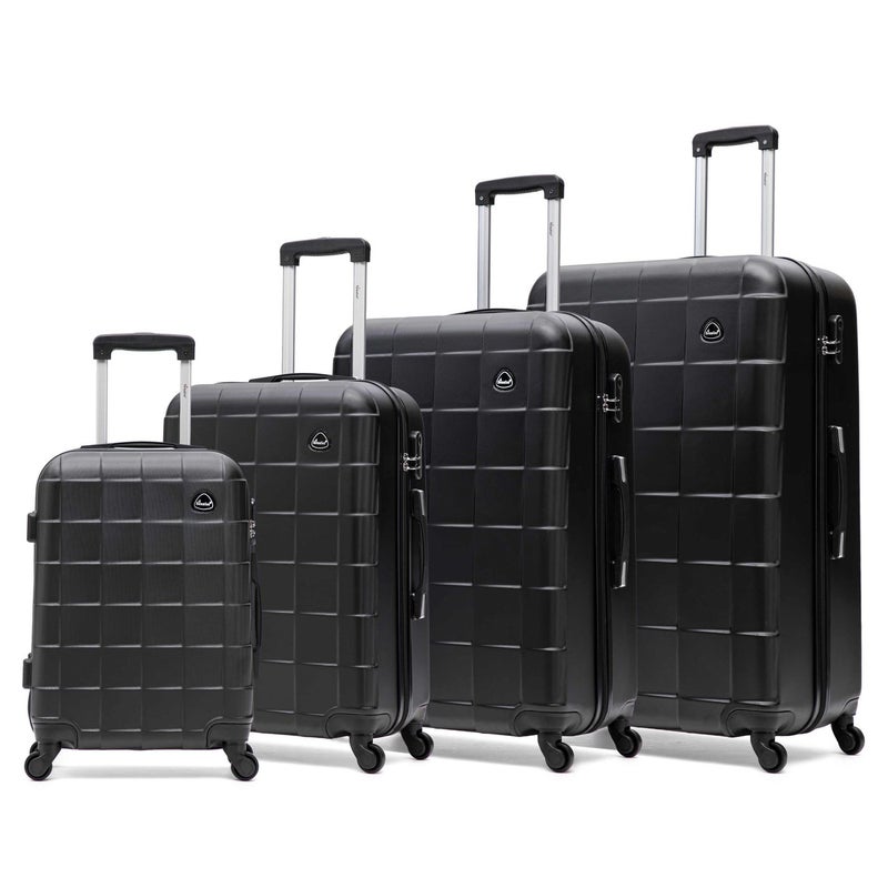 SENATOR Hard Case Travel Bag Trolley Luggage Set of 4 ABS Lightweight Suitcase with 4 Spinner Wheels,  A207, Black - Image 1