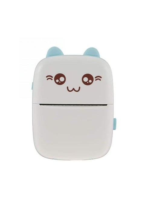 Mini Thermal Pocket Printer Wireless Text Black and White Photo Printer Paper Portable Printer Suitable for Mobile Phones That Support Bluetooth Blue