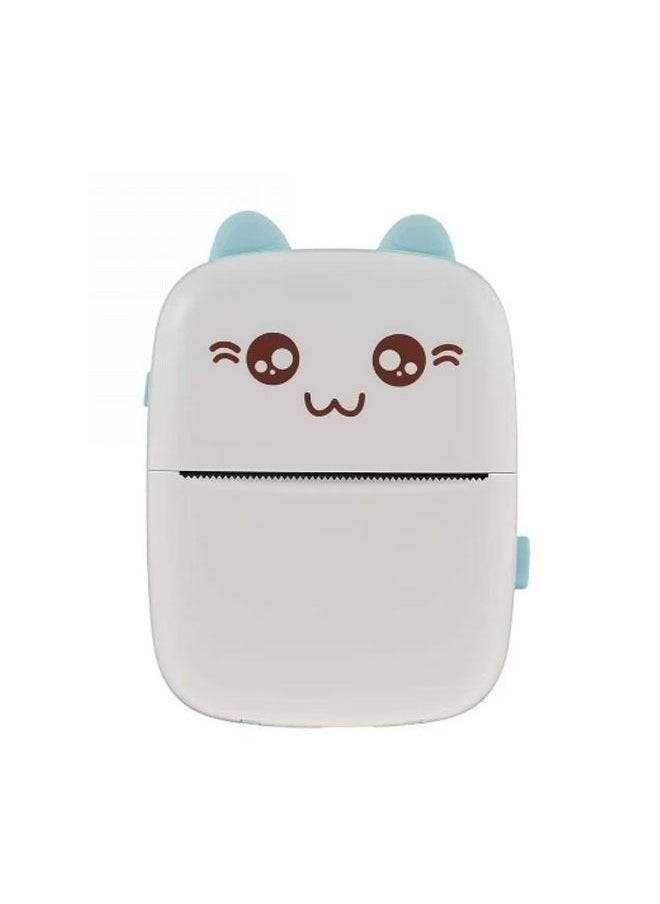 Mini Thermal Pocket Printer Wireless Text Black and White Photo Printer Paper Portable Printer Suitable for Mobile Phones That Support Bluetooth Blue