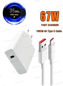Original Turbo Charger 67W  + Type-C 6A charging cable for Xiaomi, Poco and Redmi phones