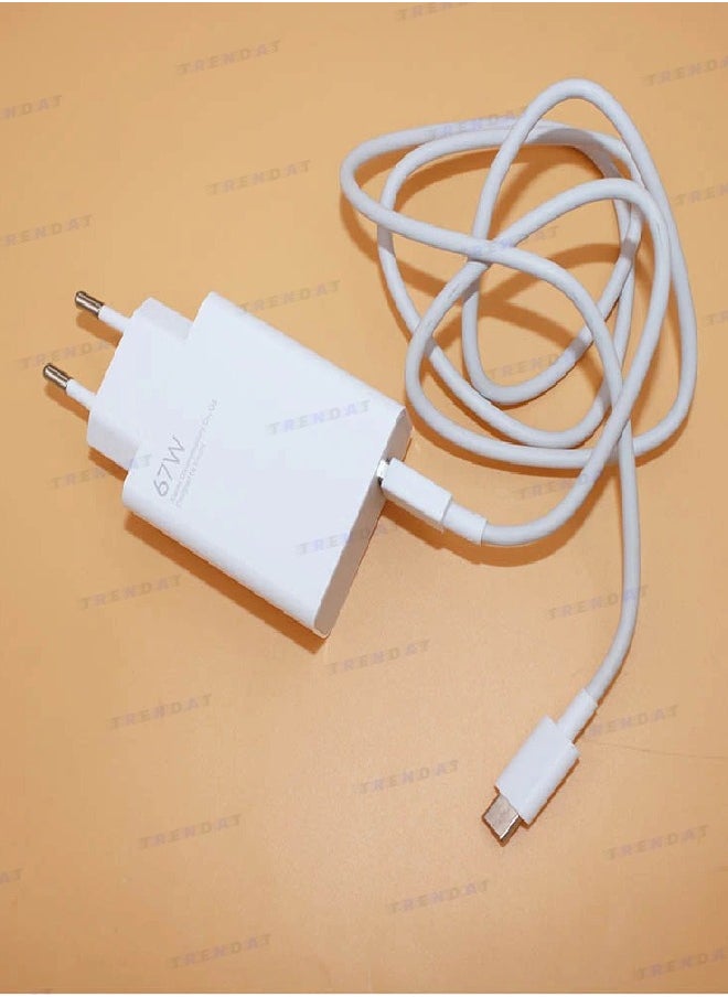 Generic - Original Turbo Charger 67W  + Type-C 6A charging cable for Xiaomi, Poco and Redmi phones - Image 1