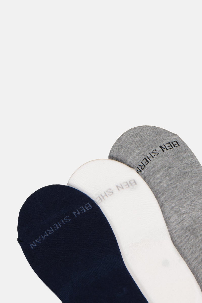 Ben Sherman Men 6 Pairs Brand Logo Silicone Heel Grip Socks, Multicolor  - Image 3