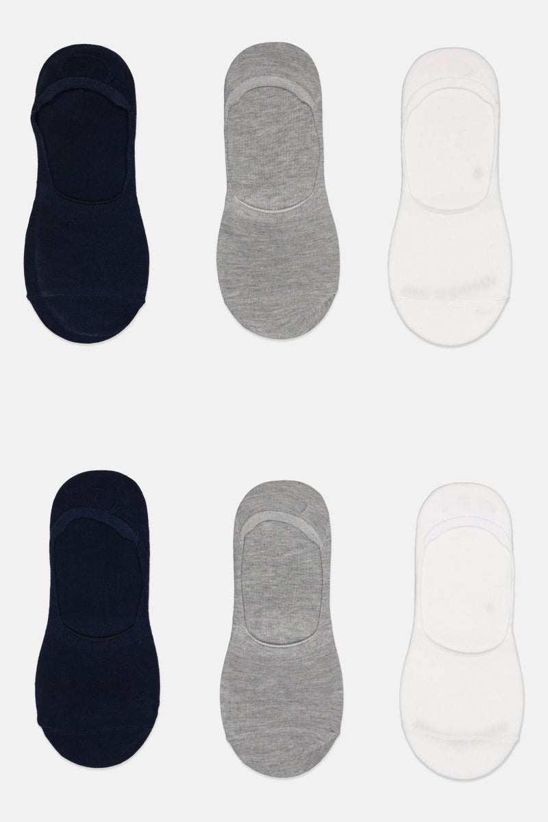 Ben Sherman Men 6 Pairs Brand Logo Silicone Heel Grip Socks, Multicolor - Image 4