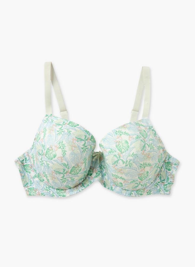 Splash FAV Printed Wired Demi Bra with Hook and Eye Closure - Image 1