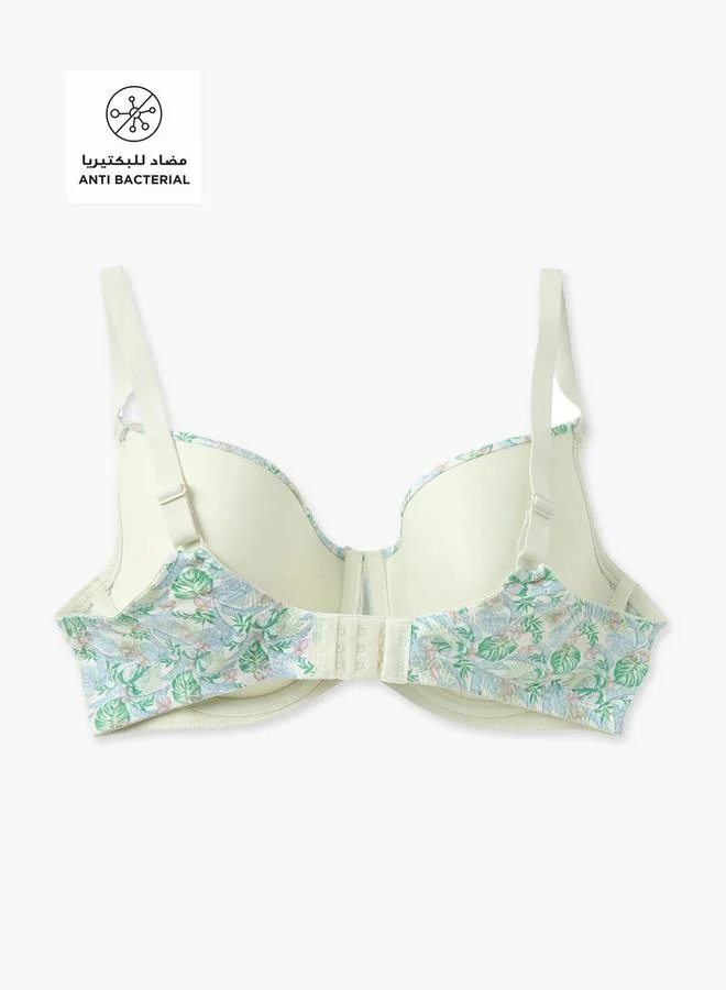 سبلاش فيڤ صدرية دانتيل مطبوعة بسلك داخلي وإغلاق بخطاف وعين