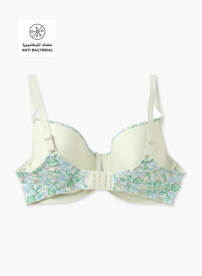 Splash FAV Printed Wired Demi Bra with Hook and Eye Closure - Image 2
