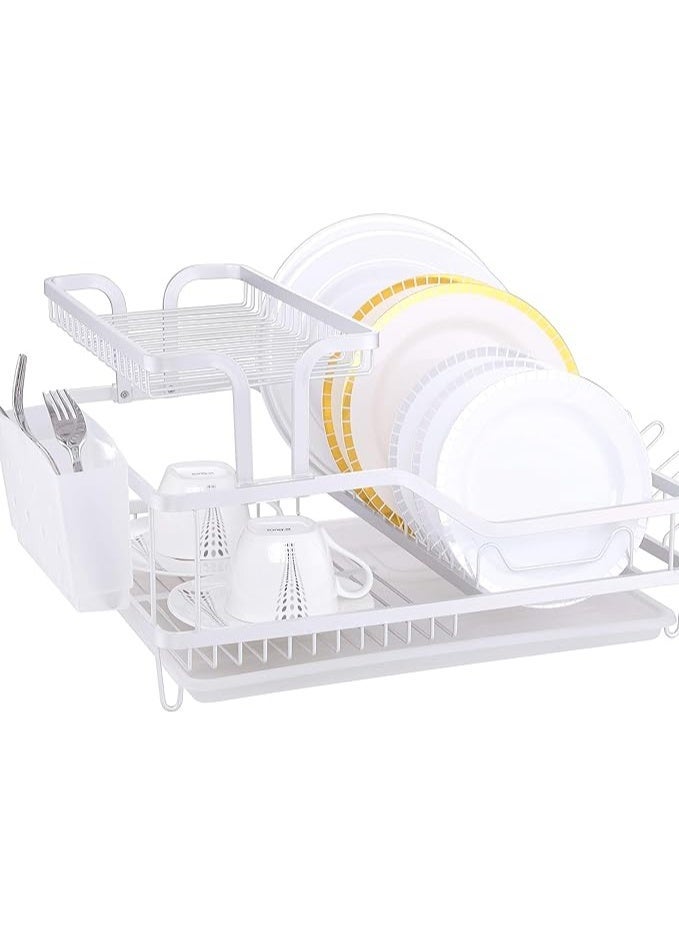 B&S BRIGHTSTONE B&S BRIGHT STONE PA-2305A Beige Aluminum Dish Drying Rack for Kitchen Counter, (57.6 x 38 x 27 cm) - Image 2