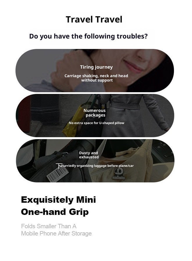 وسادة رقبة سفر على شكل U قابلة للنفخ محمولة خفيفة 60 جرام مع مضخة هواء مريحة ذات نسيج بارد - Image 2