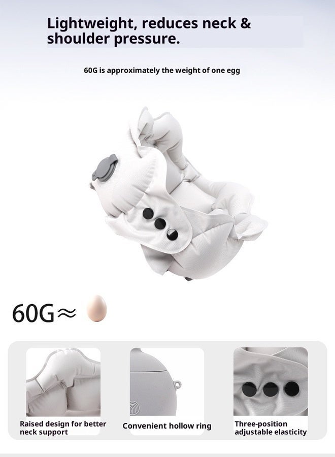 وسادة رقبة سفر على شكل U قابلة للنفخ محمولة خفيفة 60 جرام مع مضخة هواء مريحة ذات نسيج بارد - Image 4