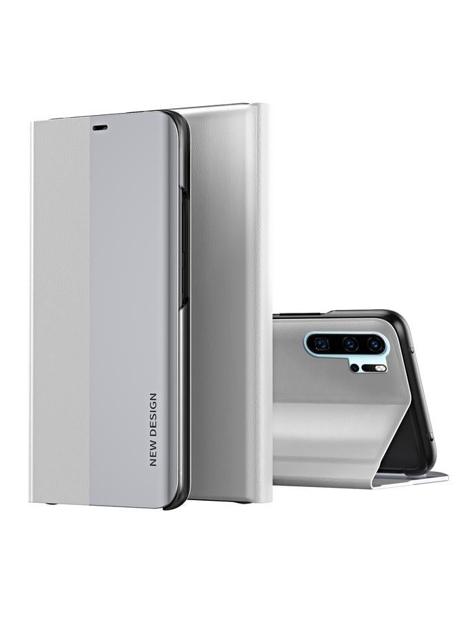 اس-توب جراب لهاتف Huawei P30 Pro، جراب جلدي أفقي رفيع للغاية مطلي بالكهرباء من الجانب مع حامل - Image 1