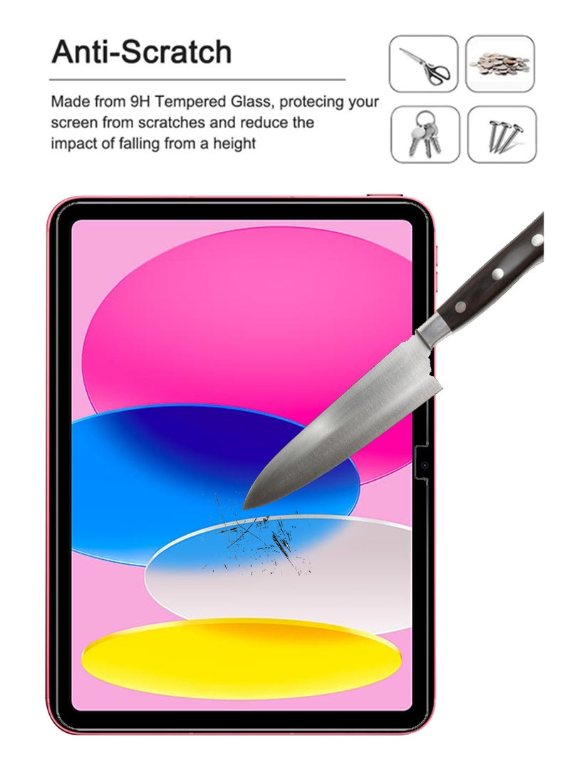 حماية شاشة لجهاز iPad (A16) الجيل الحادي عشر 2025 / iPad الجيل العاشر 10.9 بوصة 2022 ، حماية شاشة زجاجية مقسّاة لجهاز iPad الجيل الحادي عشر 11" A3354، A3355، A3356 / الجيل العاشر 10.9" A2696/A2757A2777 - Image 2