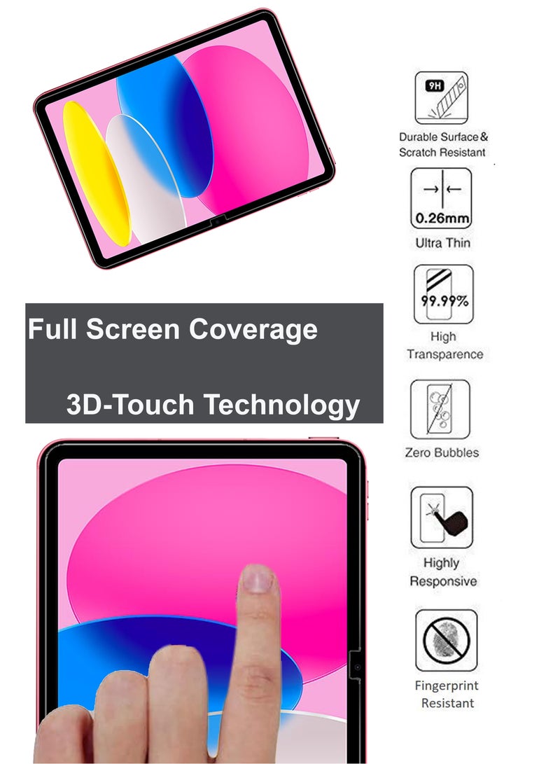 حماية شاشة لجهاز iPad (A16) الجيل الحادي عشر 2025 / iPad الجيل العاشر 10.9 بوصة 2022 ، حماية شاشة زجاجية مقسّاة لجهاز iPad الجيل الحادي عشر 11" A3354، A3355، A3356 / الجيل العاشر 10.9" A2696/A2757A2777 - Image 4