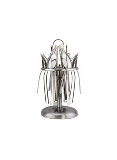 Berger 24 Piece Silverware Flatware Cutlery Set With Round Stand, Stainless Steel Includes 6 Knife, Fork, Tea Spoon, Dinner Mirror Polished, Dishwasher Safe  - Image 3