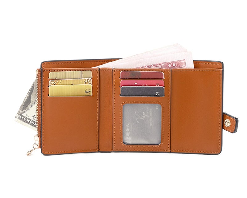 AOXONEL Small Womens Wallet Leather Wallets for Women Rfid Ladies Wallets Trifold Wallet Compact Thin with Card Slots and Zipper Coin Pocket (White) - Image 2