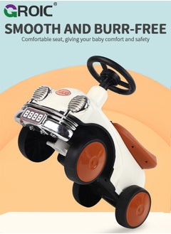 GROIC Toddler Scooter, Baby Ride-on Toy, Activity Walker Baby Racing Car, No Pedal & 4 Silence Wheels & Widened Seat & Wonderful Children's Music & Cool Headlights & Seat Storage Space Riding Toys  - Image 3