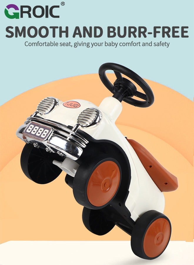 GROIC Toddler Scooter, Baby Ride-on Toy, Activity Walker Baby Racing Car, No Pedal & 4 Silence Wheels & Widened Seat & Wonderful Children's Music & Cool Headlights & Seat Storage Space Riding Toys - Image 3