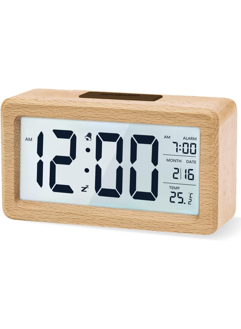 Digital Alarm Clock, LCD Display with Date and Temperature,  Display, for Bedroom, Living Room, Office - Image 1
