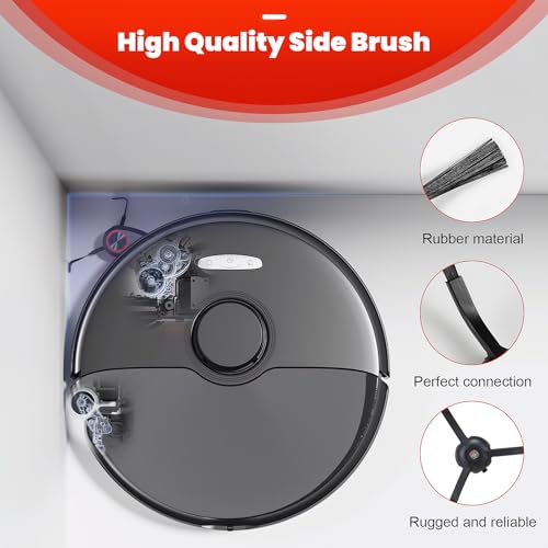 AnDongo 30 Pack Accessories Set for Roborock S8 Max/MaxV Ultra Robot Vacuum, 1 Pair Main Brushes, 2 Self-Cleaning Brush, 6 Side Brushes, 4 Filters, 4 Round Mop Pads, 4 Long Mop Pads, 6 Dust Bags, 2 Tools - Image 4