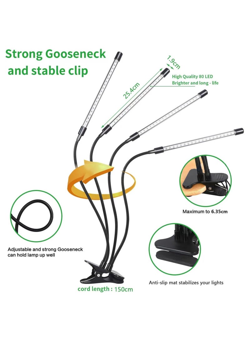 OHAHO Grow Light for Indoor Plants - Upgraded Version ,LED Grow Lights for Indoor Plants Full Spectrum Plant Light Auto On/Off Timer (3/9/12H) & 4 Adjustable Lamp Heads - 360° Flexible Gooseneck Grow Light for Seed Starting Seedlings & Succulents  - Image 2