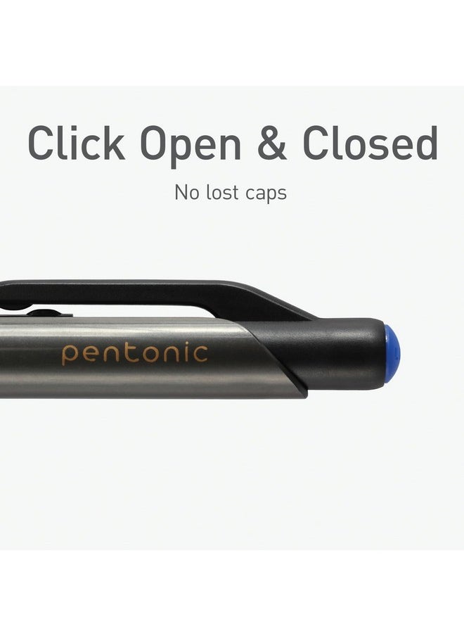 Pentonic Gr-T Retractable Gel Pens, 10 Count, Blue Ink, 0.7 Mm Fine Point, Smooth Writing For Journaling, Note Taking, Office & School (1002361)  - Image 5
